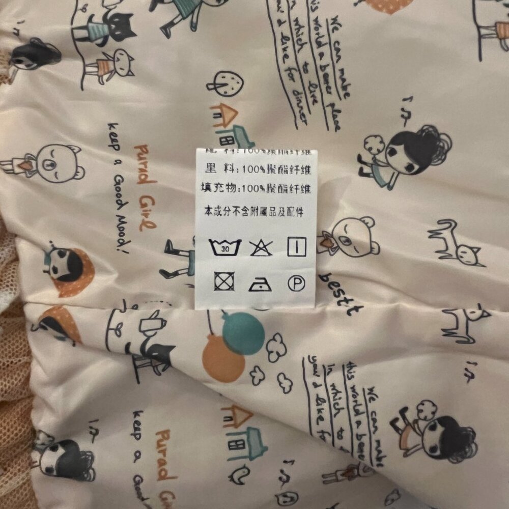 Purad Girl Yellow Puffy Jacket with Faux Sherpa Collar and Lace Trim - US Sz 12 - Picture 13 of 13